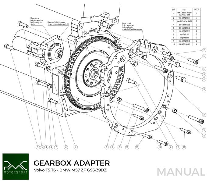 Volvo_T5_T6_moottori_to_Bmw_vaihdelaatikko_valiadapteri_by_PMC_Motorsport