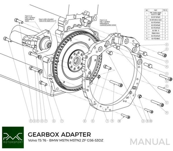 Volvo_T5_T6_moottori_to_Bmw_vaihdelaatikko_valiadapteri_by_PMC_Motorsport