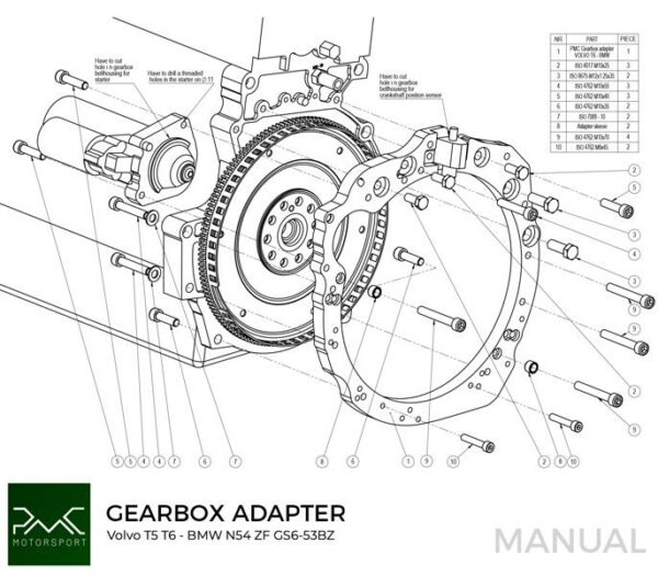 Volvo_T5_T6_moottori_to_Bmw_vaihdelaatikko_valiadapteri_by_PMC_Motorsport