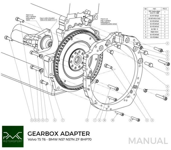 Volvo_T5_T6_moottori_to_Bmw_vaihdelaatikko_valiadapteri_by_PMC_Motorsport