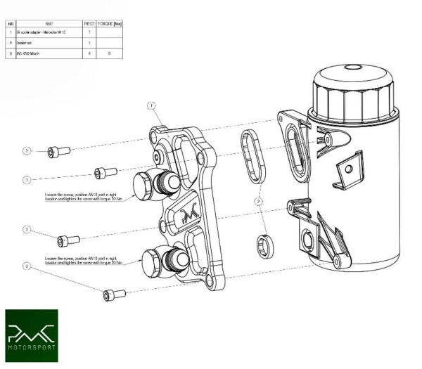 Oljynsuodatin_adapteri_Mercedes_Benz_M113_moottorit